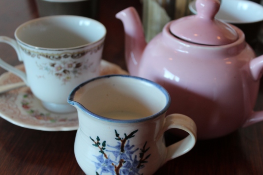 Cute Tea Cups, Pot and Milk jug